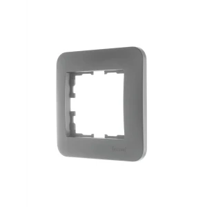Рамка для розеток и выключателей Lezard Asti 1 пост горизонтальная цвет платина