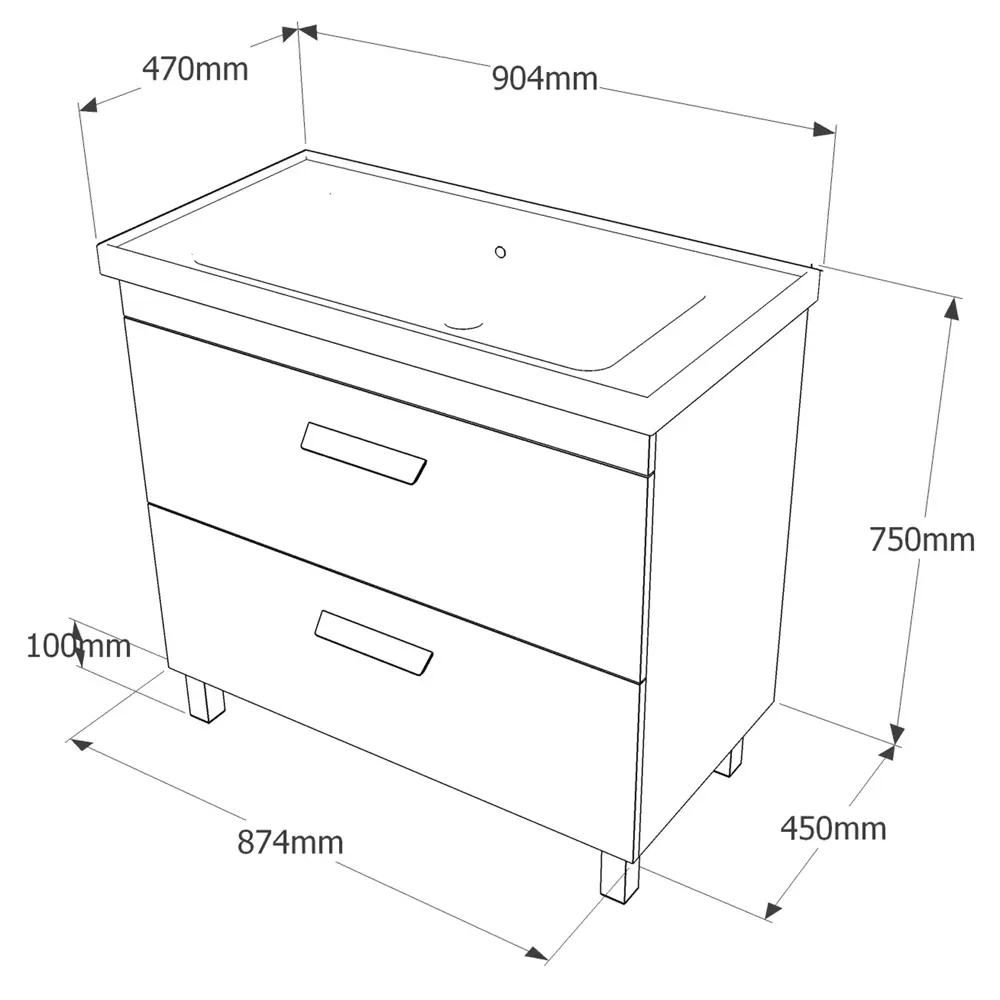 Тумба под раковину напольная Hilton 90 см цвет графит VIGO STLM-2002835 - Вид №5