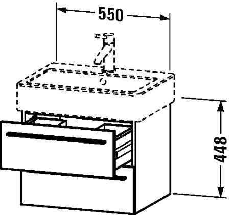Тумбочка подвесная X-Large #XL6344 550 x 443 мм Duravit XL634405252 - Вид №1