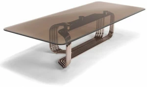 Visionnaire Низкий прямоугольный журнальный столик из стекла Vincent