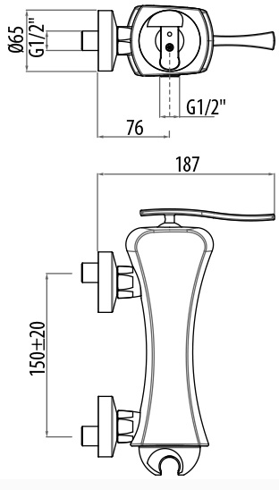 4325/43C0cr Смеситель Gattoni Icarus Santreyd - Вид №1