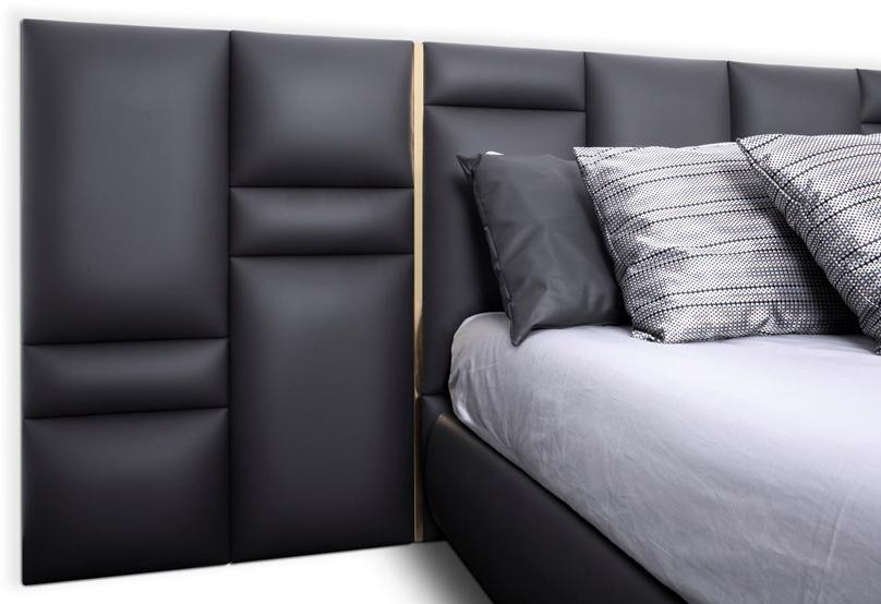 LUXXU Двуспальная кровать из кожи с обитым изголовьем sun-id-1410524 - Вид №2