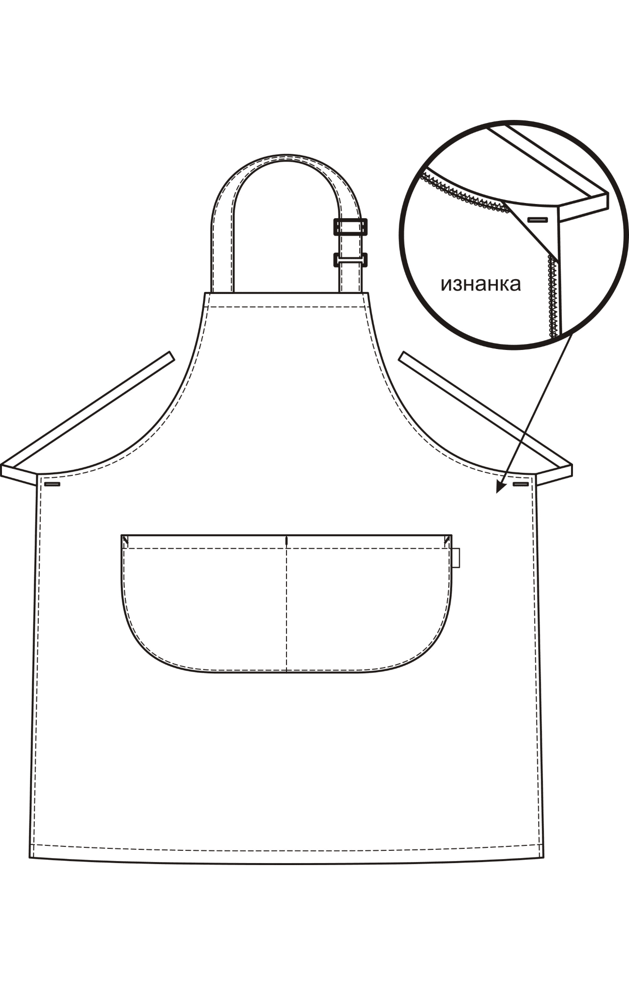 59842 Фартук  с нагрудником, цвет chocolate BARISTA  Одежда для официантов  размер  - Вид №2