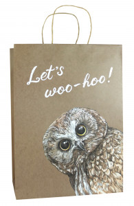 486137 Пакет подарочный "Сова", 35,5 х 28 х 15 см