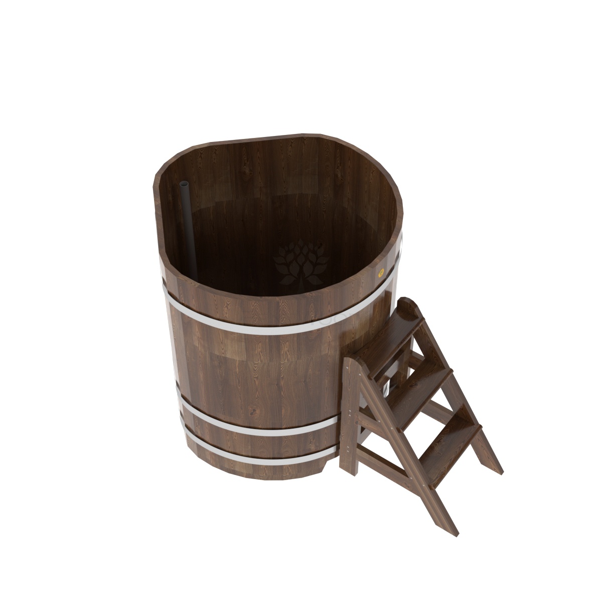 1569 Купель угловая из сращенных ламелей лиственницы 1,03х1,03х1,2 морёная Alyarus  - Вид №1