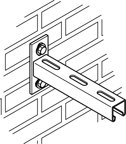 6607861 Монтажные профиля BIS RapidStrut® Консоли стеновые нерж. монтаж к стене и полу WALRAVEN  - Вид №2