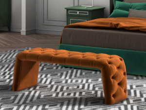 Мягкая скамейка из ткани