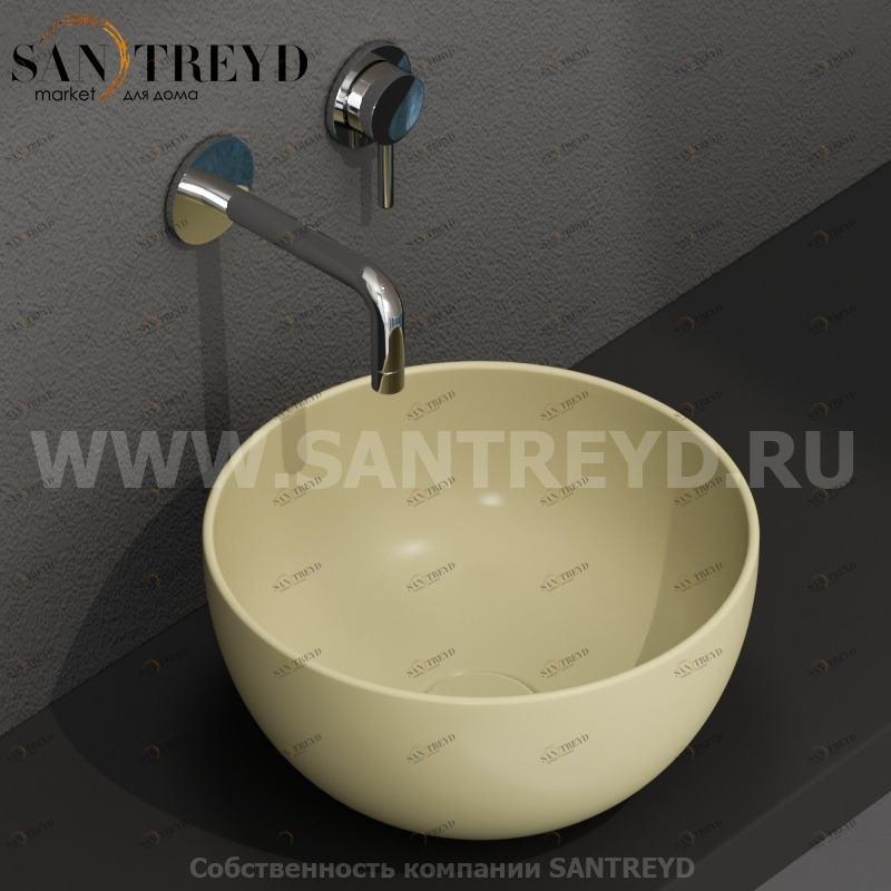 B6T30SE Накладная раковина на столешницу  круглая Ceramica Globo T-EDGE