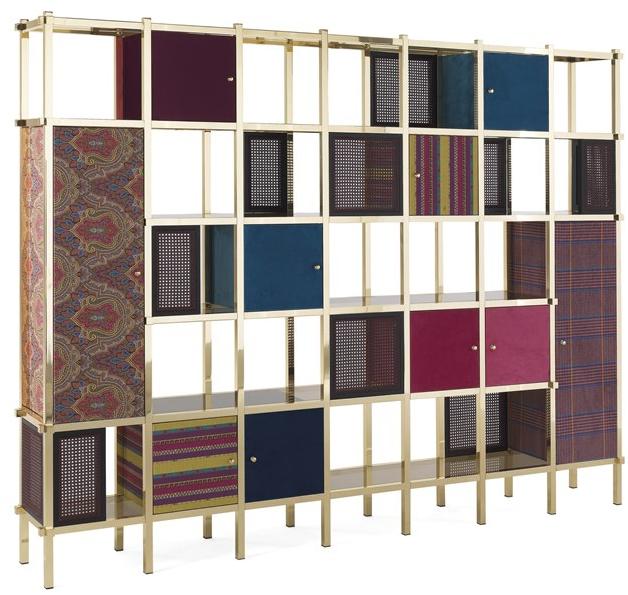 ETRO Home Interiors Открытый отдельно стоящий латунный книжный шкаф sun-id-1462326 - Вид №1