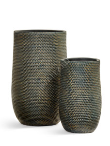 41.1021-0049-GG-75 Кашпо  ERGO - серия Oriental - Высокая чаша - Окись с с золотой патиной Цветочная коллекция