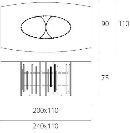 Pacini & Cappellini Обеденный стол из дерева и стекла Tube sun-id-1446996 - Вид №3