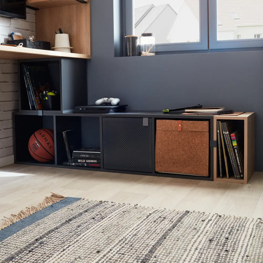 Дверь для стеллажа Spaceo Kub Paris 32x32 см металл цвет черный STLM-2097549 - Вид №8