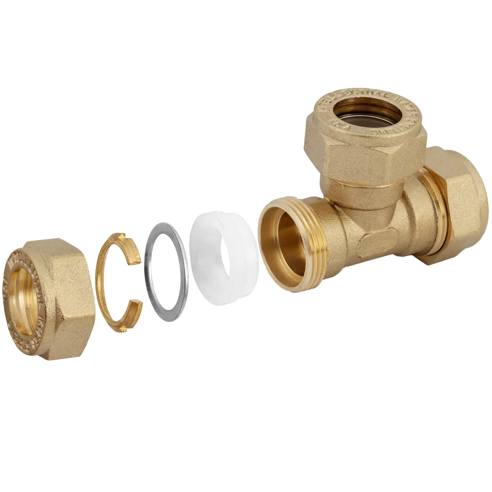 Тройник обжимной Stahlmann 15×15×15 мм для систем водоснабжения 82650031 STLM-0032858 - Вид №1