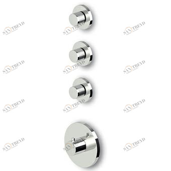 ZD1661 - R97822 Встроенный термостатический смеситель для душа 1/2 "с 3-мя запорными кранами. Zucchetti Isy 