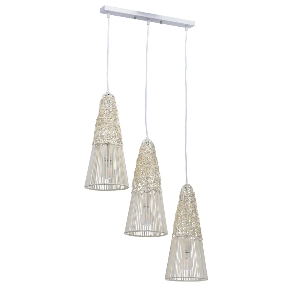 Подвес Ротанг 3xE27x40 Вт, ротанг/стекло, цвет белый/мультиколор MW-Light STLM-2082150