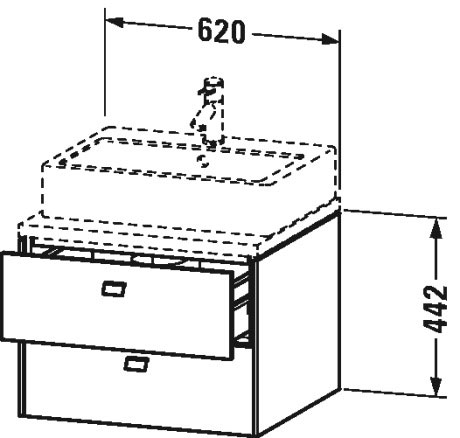 BR511500707 Brioso Тумбочка для консоли Бетонно-серый матовый декор Duravit - Вид №1