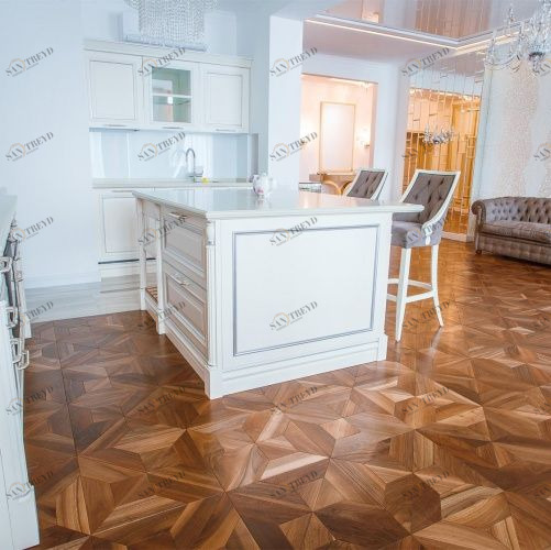 Модульный паркет Da Vinci Yulia Орех Европейский (Грецкий) Натур (Гладкая) 444х444 мм 2600600711