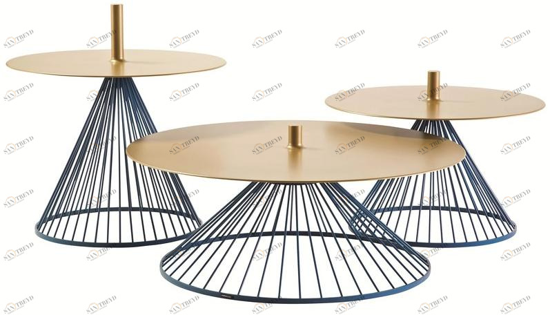 Roche Bobois Круглый журнальный столик из стали sun-id-1469981