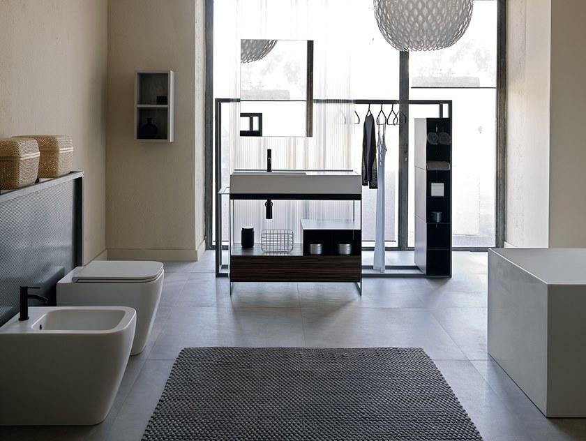 Scarabeo Ceramiche Тумба под умывальник из металла с вешалкой для полотенец Solid sun-id-1377566 - Вид №9