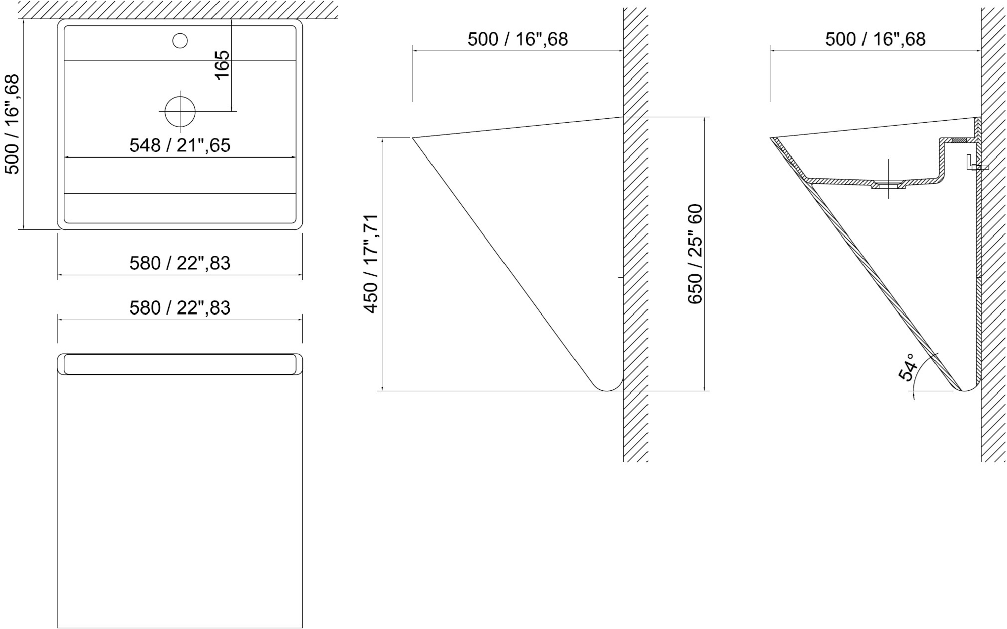 Wbs Подвесная раковина настенная овальная MOMA Design  белая  - Вид №1