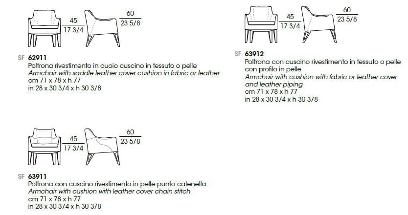 Кожаное кресло с подлокотниками Giorgetti Mobius ARCH-00079521 - Вид №3