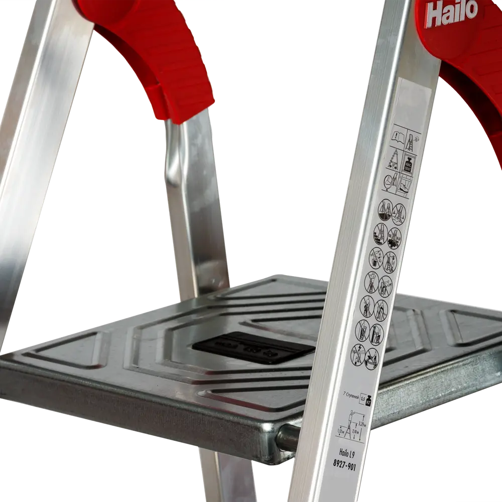 Стремянка алюминиевая Hailo 7 ступеней 8927-901, максимальная нагрузка 150 кг STLM-2029796 - Вид №2
