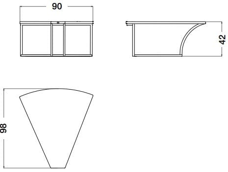 Низкий стол из металла и дерева CPRN HOMOOD Blue Moon ARCH-00023680 - Вид №2