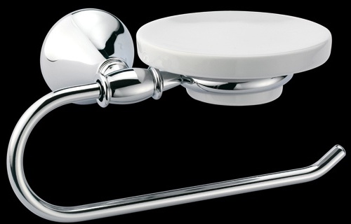 TM238 Полотенцедержатель с мыльницей, керамическая, настенный bagno&associati TEMPO