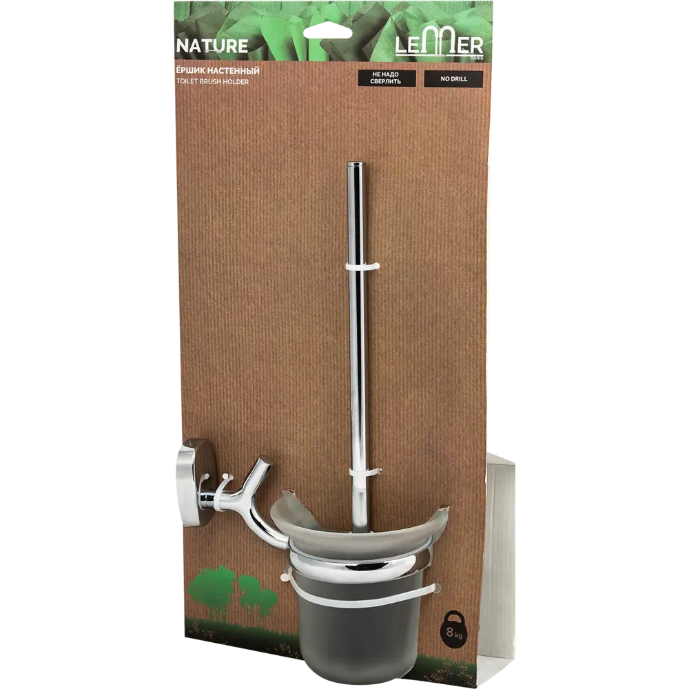 Держатель ершика для унитаза Lemer Nature стекло цвет хром/стекло STLM-2050645 - Вид №6