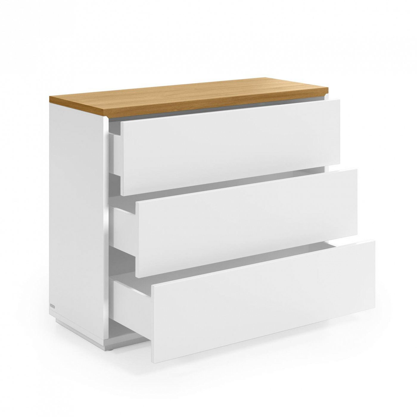 101703 Комод шпон дуба и белый лак 90 x 75 cm La Forma Abilen  - Вид №1