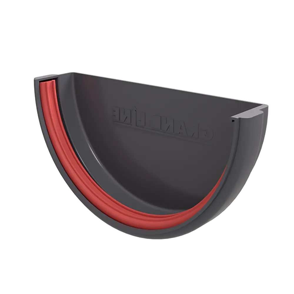 Заглушка желоба пластиковая Grand Line 133.3 мм цвет графит STLM-2032517