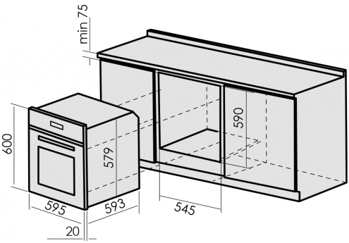 8184449 Электрический духовой шкаф MBS DE-601 черный STDN-0023079 - Вид №6