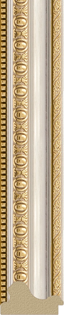 BY 1072 Зеркало в багетной раме - золотые бусы на серебре 60 mm EVOFORM Definite - Вид №2