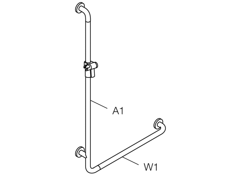 805.33.2S Угловая ручка с держателем для душа, нестандартная длина HEWI Greifen  - Вид №5