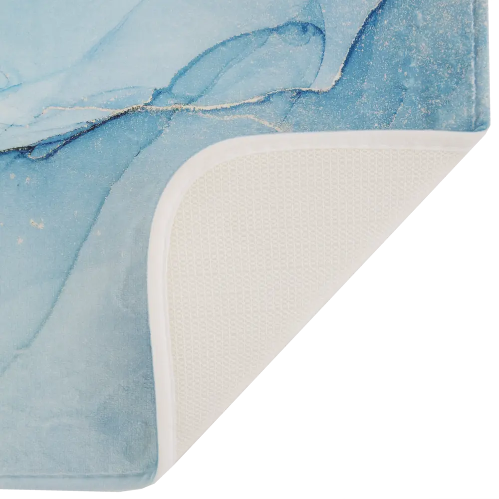 Коврик для ванной комнаты Swensa Marble 80x50 см цвет голубой с золотом STLM-2117616 - Вид №2
