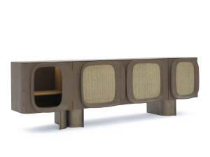 Деревянный шкаф со встроенным освещением