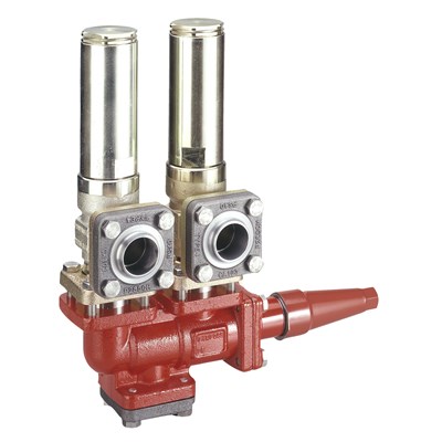 Danfoss DSV — многоходовые запорные клапаны для предохранительных клапанов DSV 2 Клапан запорный двойной 148F3011 