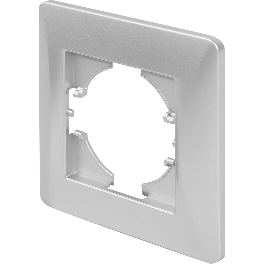 Рамка для розеток и выключателей Gusi Electric Ugra С1110-004 1 пост цвет серебро STLM-2058572 - Вид №1