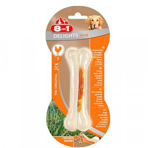ПР0026081 Лакомство для собак DELIGHTS Strong S Косточка для чистки зубов 11см 8 in 1