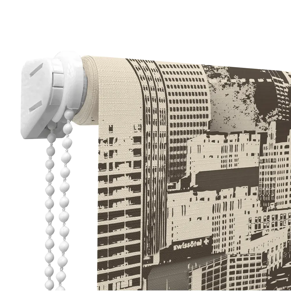 Штора рулонная Мегаполис 80x160 см черно-бежевая DOMLEGRAND STLM-2155868 - Вид №2