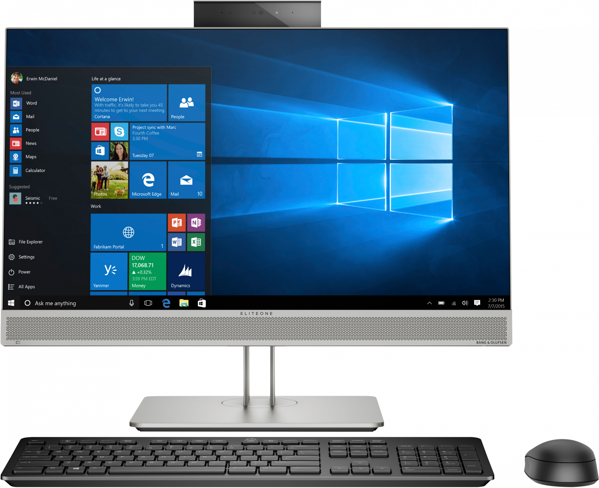 7QN50EA#ACB eliteone 800 g5 aiont 23.8"(1920x1080 ips)/intel core i5 9500(3ghz)/8192mb/256ssdgb/dvdrw/wifi/war 3y/w10pro + wireless slim kbd & mouse, has stand HP Santreyd 