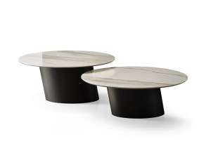 Керамический круглый журнальный столик с металлическим основанием