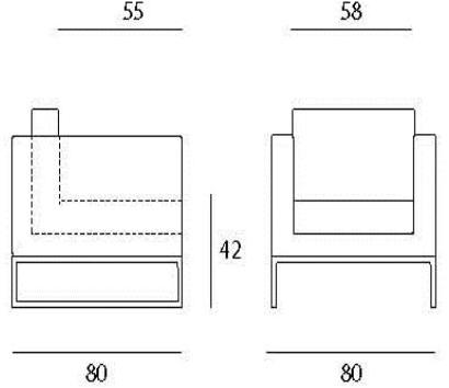 Quinti Sedute Кресло на санках из ткани с подлокотниками Vogue sun-id-1510654 - Вид №3