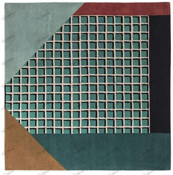 Toulemonde Bochart Квадратный шерстяной коврик с геометрическими мотивами Access sun-id-1515249