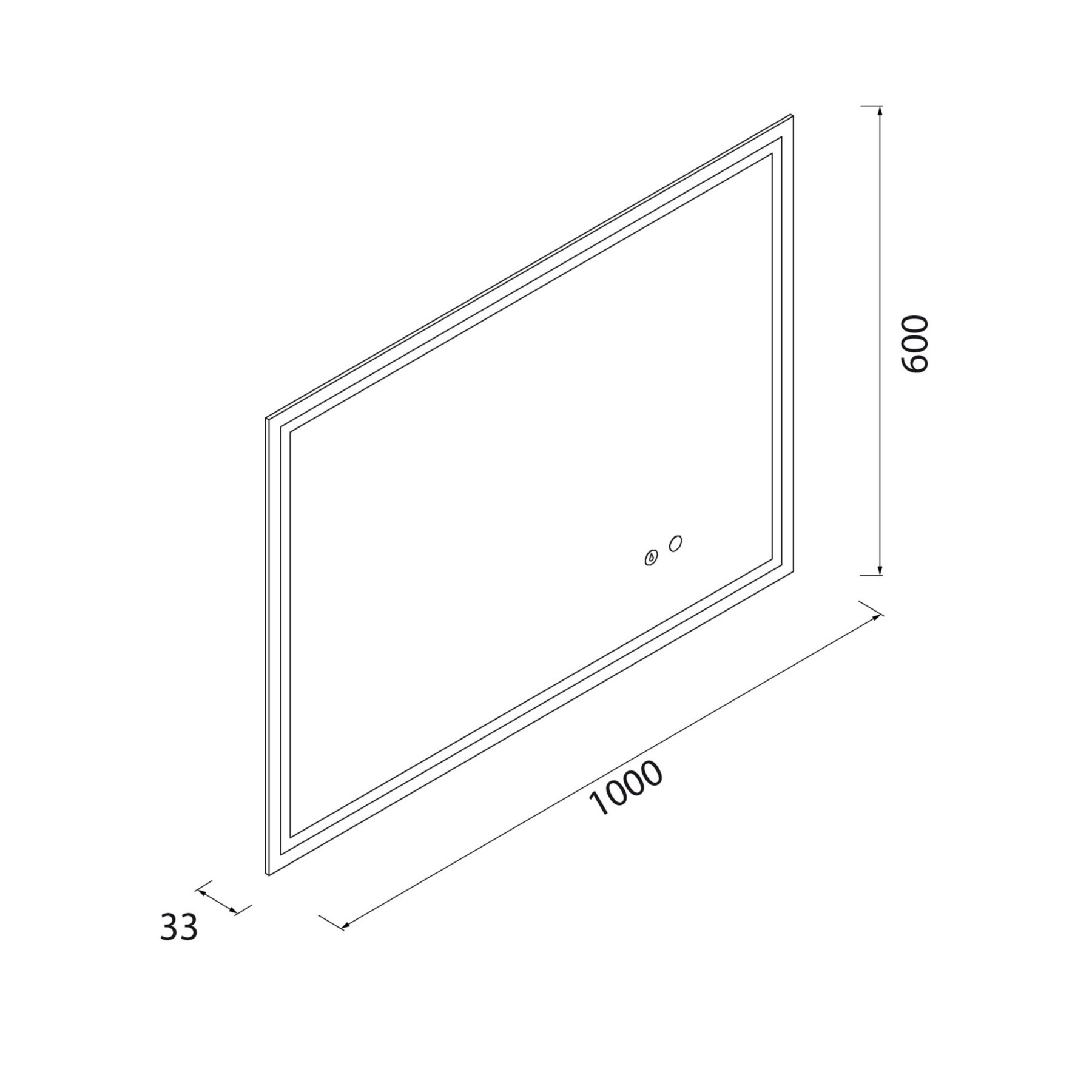 87854 SALGAR Зеркало CHICAGO II 1000 горизонтальное вертикальное со светодиодным датчиком света и противотуманным (30 Вт) IP 44 1000 x 600 мм - Вид №5