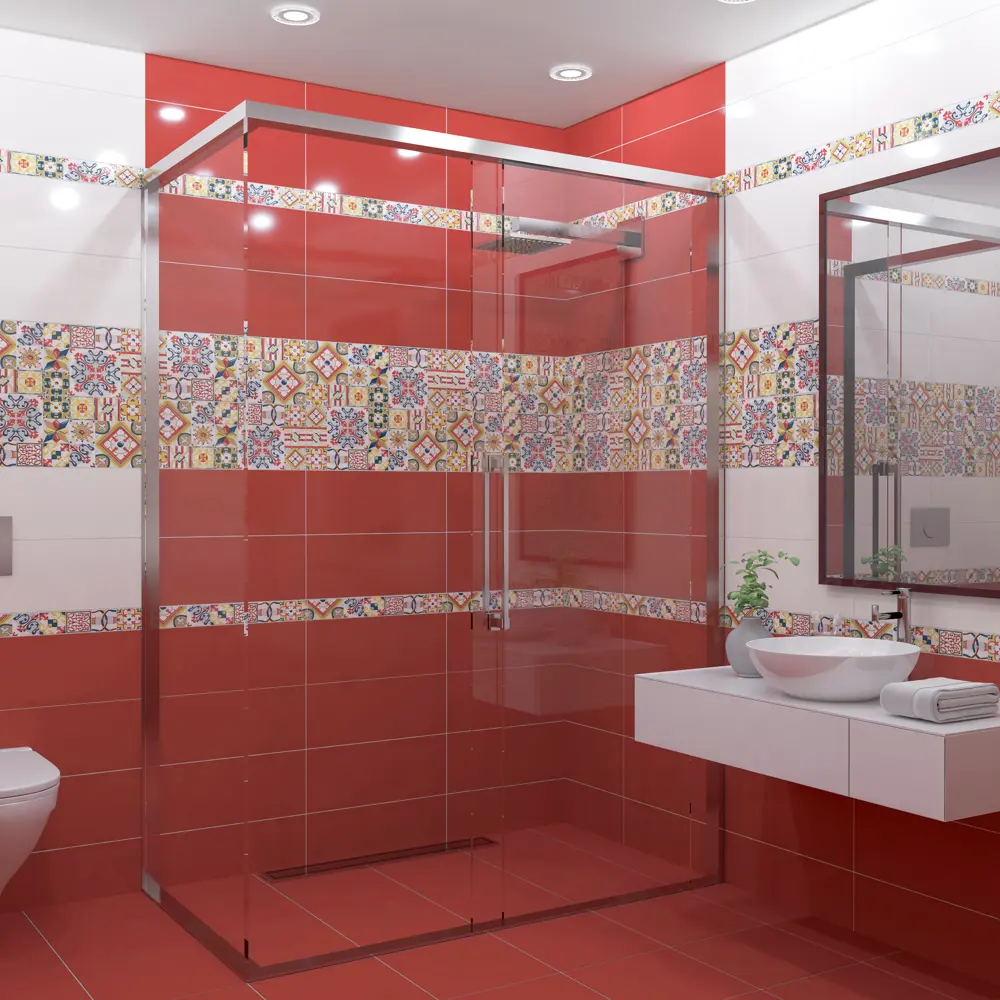 Плитка напольная Azori Festa Carmin 33.3x33.3 см 1.33 м² цвет красный STLM-2202644 - Вид №5