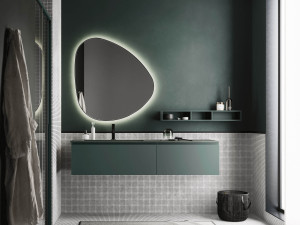 Подвесной шкаф для умывальника со встроенной раковиной