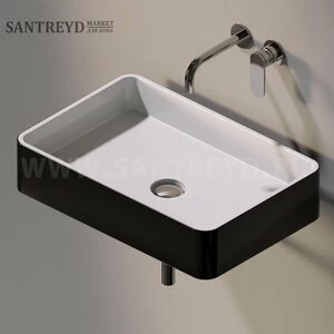 MWL60BICOLOR Подвесная раковина настенная прямоугольная Ceramica Flaminia Miniwash черная