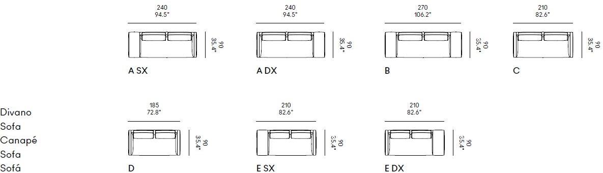 Casamania & Horm 2-х местный диван со съемным чехлом из ткани или кожи Miles sun-id-1390841 - Вид №6