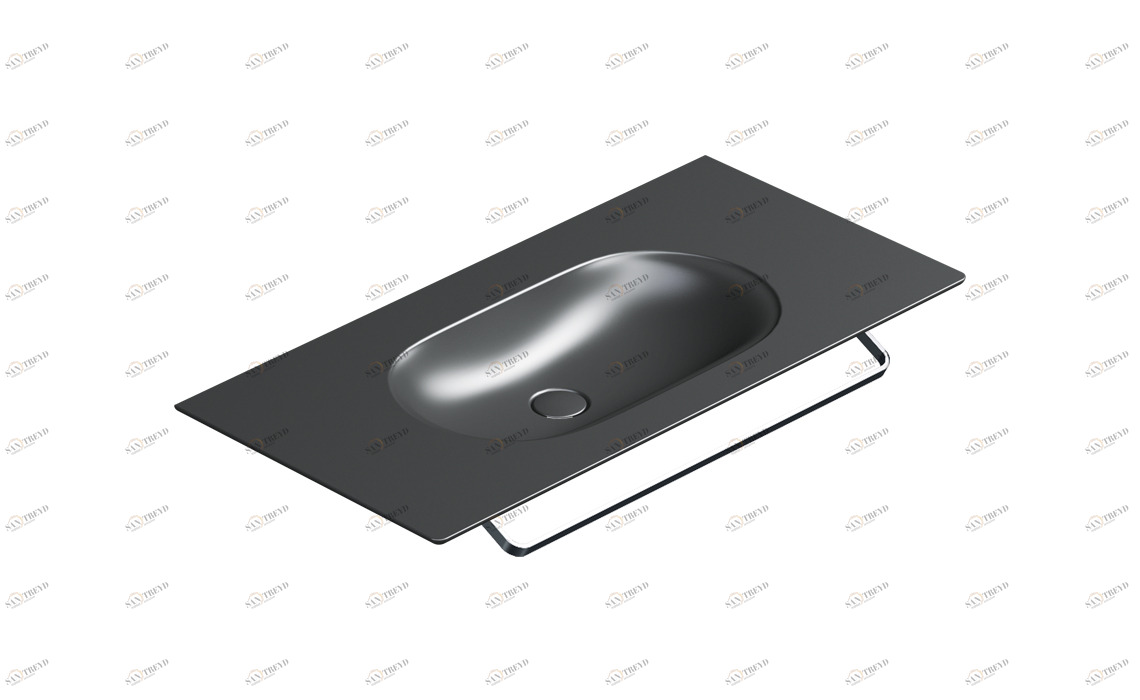 1100HZNS Подвесная раковина настенная консольная овальная CERAMICA CATALANO  черная 